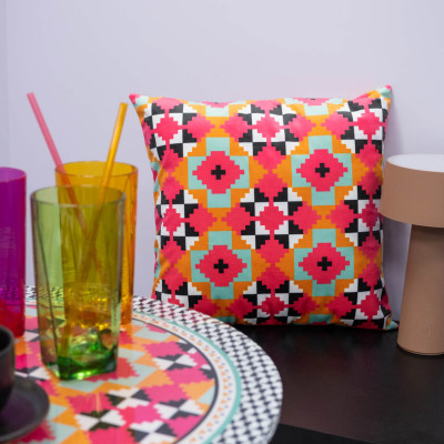 Vesta - Decor - Cuscino piccolo con fodera in poliestere con decoro Ethnic - SKU: 04235D49