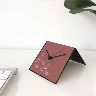 Design Object - Totem Collection - Orologio da scrivania per casa o ufficio in metallo con dedica sul retro "GATTO" - SKU: IT221