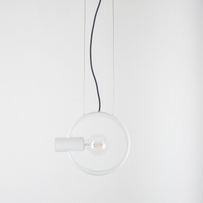 Formae Lampada a sospensione piccola orizzontale in stile moderno "Gemina" Colore: Bianco