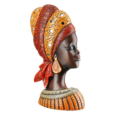 Gilde - Scultura da tavolo etnica con busto di donna - Colore: Marrone - SKU: 57785