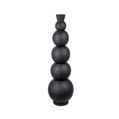 Gilde Rotonda Vaso da terra in metallo dal design moderno misura grande Colore: Nero