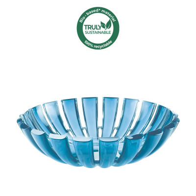 Guzzini Dolcevita Cestino rotondo da tavola in eco-plastica dal design moderno Colore: Turchese