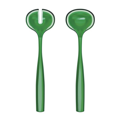 Guzzini Dolcevita Set posate per insalata in eco-plastica dal design moderno Colore: Verde