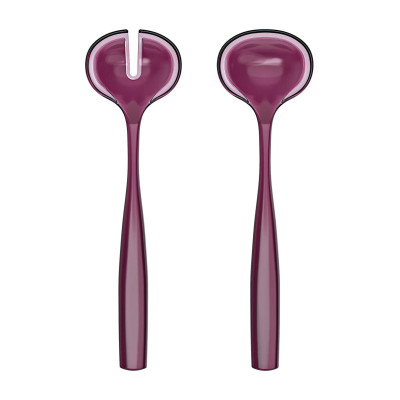 Guzzini Dolcevita Set posate per insalata in eco-plastica dal design moderno Colore: Viola