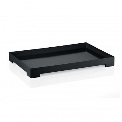 Guzzini Essence Vassoio grande dal design minimale con bordi rialzati in materiale plastico Colore: Nero