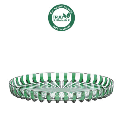 Guzzini Dolcevita Vassoio rotondo in eco-plastica dal design moderno Colore: Verde