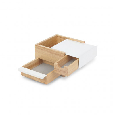 Umbra Cofanetto portagioielli piccolo in legno "Stowit" Colore: Bianco