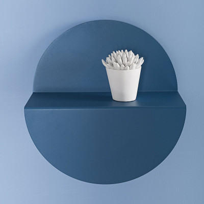 Formae - Mensola grande in acciaio verniciato in stile moderno "Half Moon" - Colore: Blu - SKU: HALFBU5009