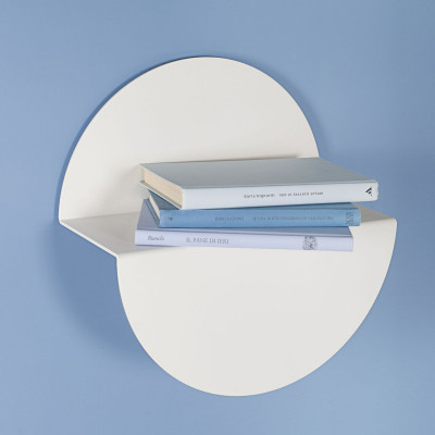 Formae - Mensola grande in acciaio verniciato in stile moderno "Half Moon" - Colore: Bianco - SKU: HALFBU9016