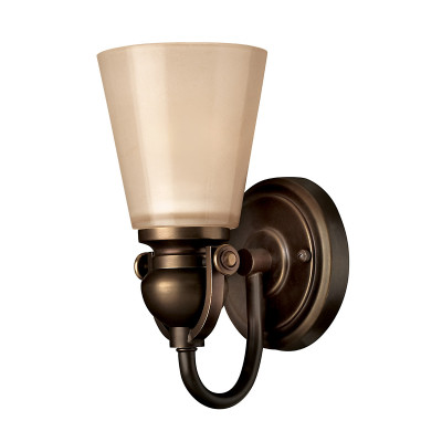 Hinkley - Mayflower - Applique da parete rustico in acciaio con diffusore in vetro a 1 luce - Colore: Bronzo - 1 Lampadina E27 100W - IP20 - SKU: HK-MAYFLOWER1