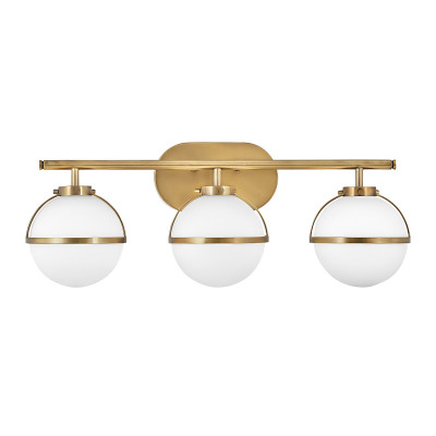 Hinkley - Hollis - Lampada a parete in acciaio 3 diffusori in vetro semitrasparente design moderno - 3 Lampadine E14 60W - IP44 - SKU: HK-HOLLIS3-O