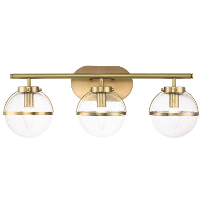 Hinkley - Hollis - Lampada a parete in acciaio 3 diffusori in vetro trasparente design moderno - 3 Lampadine E14 60W - IP44 - SKU: HK-HOLLIS3-C
