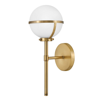 Hinkley - Hollis - Lampada a parete in acciaio diffusore in vetro semitrasparente da design moderno - 1 Lampadina E14 60W - Ip44 - SKU: HK-HOLLIS1-O