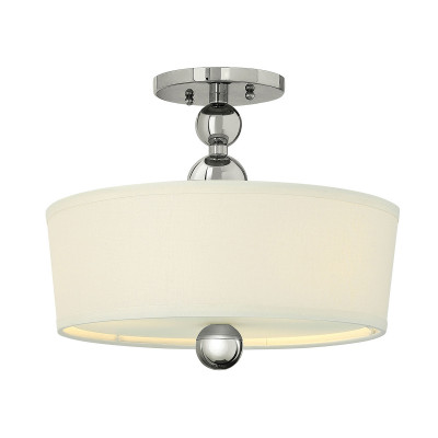 Hinkley - Zelda - Lampada a soffitto in acciaio diffusore in tessuto e vetro dal design moderno - 3 Lampadine E27 60W - IP20 - SKU: HK-ZELDA-SF
