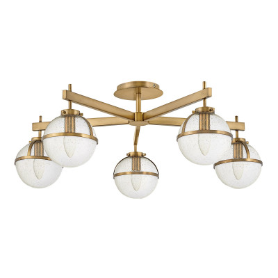 Hinkley - Hollis - Lampada a soffitto per bagno in acciaio e 5 diffusori a boccia in vetro - 5 Lampadine E14 40W - IP44 - SKU: HK-HOLLIS-5-C
