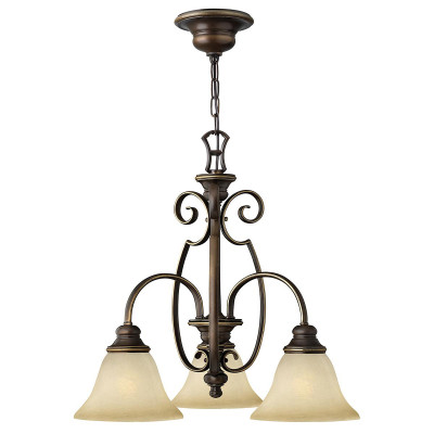 Hinkley - Cello - Lampada a sospensione classica in acciaio con 3 diffusori in vetro - Colore: Bronzo - 3 Lampadine E27 60W - IP20 - SKU: HK-CELLO3