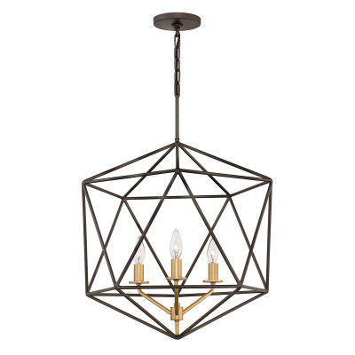 Hinkley - Astrid - Lampadario in bronzo con diffusore a 3 luci dal design moderno - Colore: Bronzo - 3 Lampadine E14 60W - IP20 - SKU: HK-ASTRID-3P
