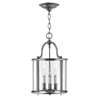 Hinkley - Gentry - Lampadario medio moderno in acciaio con diffusore in vetro a 4 luci - Colore: Satinato - 4 Lampadine - E14 - 60W - IP20 - SKU: HK-GENTRY-P-M-PW