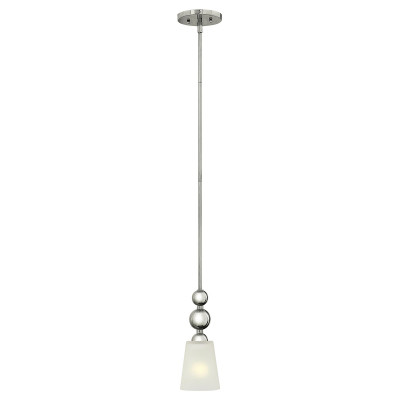 Hinkley - Zelda - Lampada a sospensione mini in acciaio con diffusore in vetro dal design moderno - Colore: Cromato - 1 Lampadina - E27 - 60W - IP20 - SKU: HK-ZELDA-P-A-PN