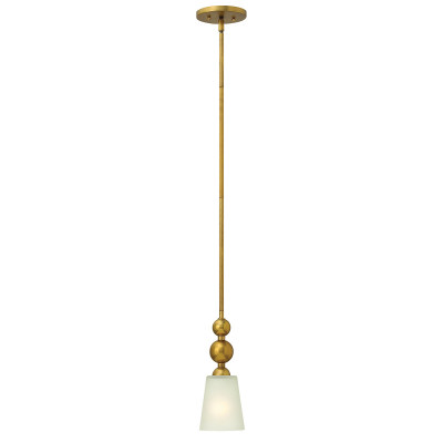 Hinkley - Zelda - Lampada a sospensione mini in acciaio con diffusore in vetro dal design moderno - Colore: Ottone - 1 Lampadina - E27 - 60W - IP20 - SKU: HK-ZELDA-P-A-VS