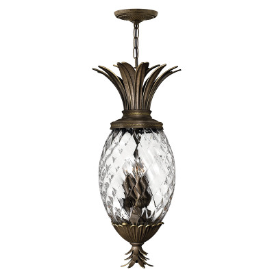 Hinkley - Plantation - Lampada a sospensione rustica in acciaio e vetro con diffusore in vetro a 4 luci - 4 Lampadine E14 40W - IP20 - SKU: HK-PLANT4