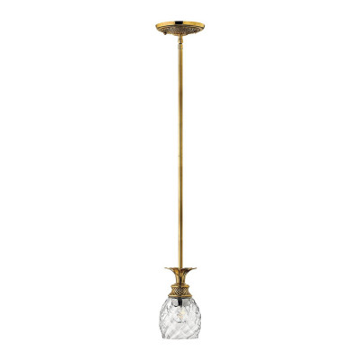 Hinkley - Plantation - Lampada a sospensione rustica in ottone con diffusore singolo in vetro a 1 luce - Colore: Ottone - 1 Lampadina E27 60W - IP20 - SKU: HK-PLANTATION-MP-BB
