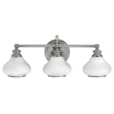 Hinkley - Ainsley - Lampada da parete a LED per bagno in acciaio con 3 diffusori in vetro - Colore: Cromato - 3 Lampadine G9 3W - IP44 - SKU: HK-AINSLEY3-BATH