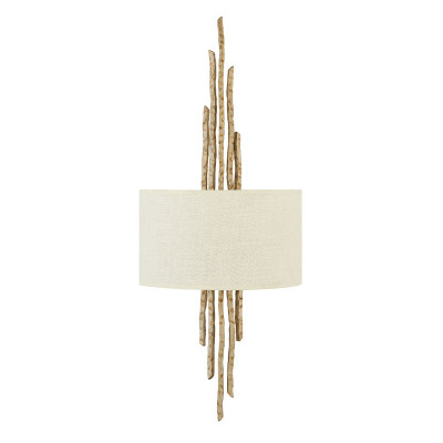 Hinkley - Spyre - Lampada da parete da arredo in acciaio con diffusore in tessuto a 2 luci - 2 Lampadine E14 60W - IP20 - SKU: HK-SPYRE2