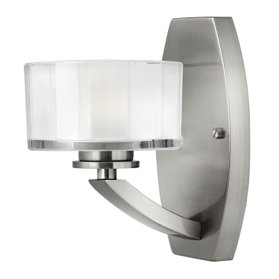 Hinkley - Meridian - Lampada da parete in acciaio con diffusore in vetro a 1 luce a LED G9 - Colore: Nichel - 1 Lampadina G9 3W - IP20 - SKU: HK-MERIDIAN1