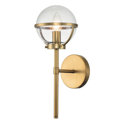Hinkley - Hollis - Lampada da parete in acciaio diffusore in vetro trasparente da design moderno - 1 Lampadina E14 60W - IP44 - SKU: HK-HOLLIS1-C