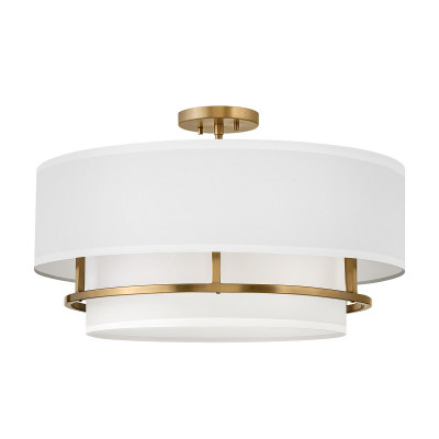 Hinkley - Graham - Lampada da soffitto grande con struttura in acciaio e diffusore in tessuto - 4 Lampadine E14 40W - IP20 - SKU: HK-GRAHAM-L