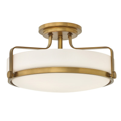 Hinkley - Harper - Lampada da soffitto media moderna in acciaio con diffusore in vetro a 3 luci - 3 Lampadine E27 60W - IP20 - SKU: HK-HARPER-SFM