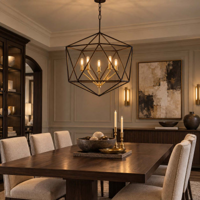 Hinkley Astrid Lampadario grande in bronzo con diffusore a 5 luci dal design moderno Colore: Bronzo
