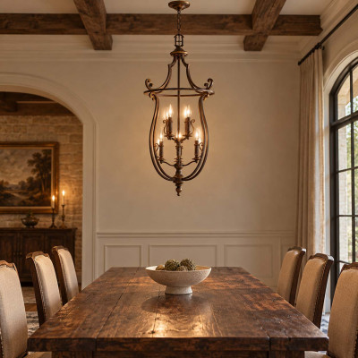 Hinkley Plymouth Lampadario rustico grande in acciaio con diffusore a 8 luci Colore: Bronzo