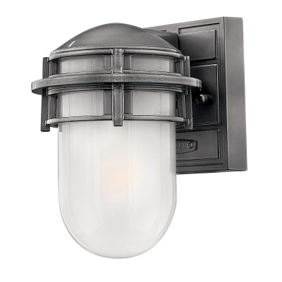 Hinkley - Reef - Lanterna a parete da esterno in alluminio e diffusore in vetro a 1 luce - 1 Lampadina E27 60W - IP44 - SKU: HK-REEF-MINI