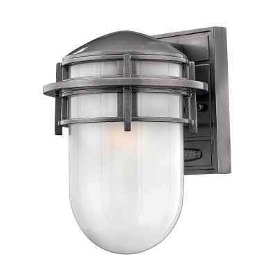 Hinkley - Reef - Lanterna a parete media da esterno in alluminio e diffusore in vetro a 1 luce - 1 Lampadina E27 60W - IP44 - SKU: HK-REEF-SM