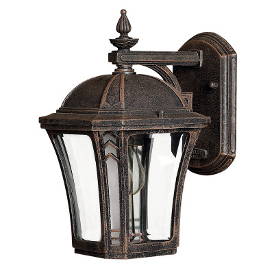Hinkley - Wabash - Lanterna a parete piccola in alluminio per esterni e diffusore in vetro a 1 luce - Colore: Ruggine - 1 Lampadina E27 60W - IP44 - SKU: HK-WABASH2-S