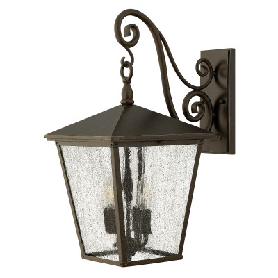 Hinkley - Trellis - Lanterna da parete grande per esterno con diffusore in vetro a 4 luci - Colore: Bronzo - 4 Lampadine E14 60W - IP44 - SKU: HK-TRELLIS2-L
