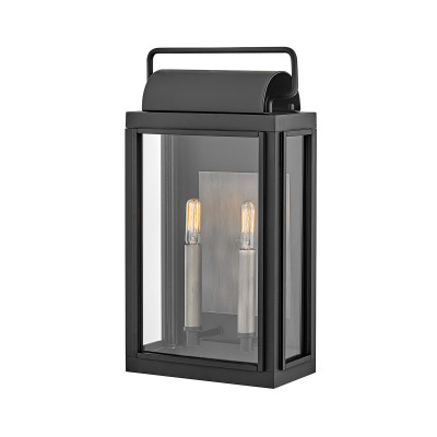 Hinkley Sag Harbor Lanterna da parete media con diffusore in vetro a 2 luci per esterno Colore: Nero