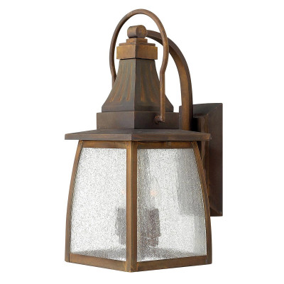 Hinkley - Montauk - Lanterna da parete per esterni con strutturai in ottone e diffusore in vetro - Colore: Ruggine - 2 Lampadine E27 60W - IP44 - SKU: HK-MONTAUK-M