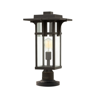 Hinkley - Manhattan - Lampioncino da giardino e da sentiero in alluminio con diffusore in vetro 1 luce - Colore: Bronzo - 1 Lampadina E27 100W - IP44 - SKU: HK-MANHATTAN3-M