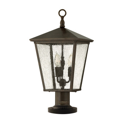 Hinkley - Trellis - Lampioncino da giardion e sentiero con diffusore in vetro a 3 luci - Colore: Bronzo - 3 Lampadine E14 60W - IP44 - SKU: HK-TRELLIS3-L