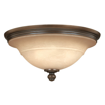 Hinkley - Plymouth - Plafoniera rustica con struttura in acciaio e diffusori in vetro a 3 luci - Colore: Bronzo - 3 Lampadine E27 60W - IP20 - SKU: HK-PLYMOUTH-F