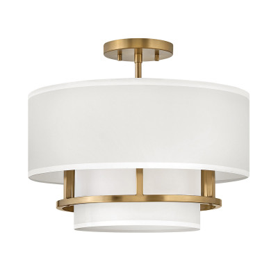 Hinkley - Graham - Lampada da soffitto piccola con struttura in acciaio e diffusore in tessuto - 3 Lampadine E14 60W - IP20 - SKU: HK-GRAHAM-M