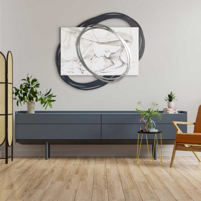 I Dettagli - Grazia - Capezzale in legno dal design moderno con raffigurazione incisa a laser - SKU: QS90801GRA