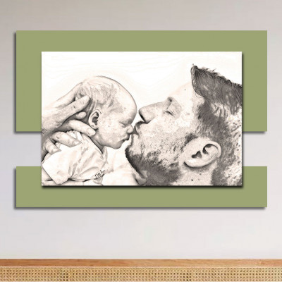 I Dettagli - Daddy - Capezzale moderno in legno con stampa della paternità - SKU: QS0002