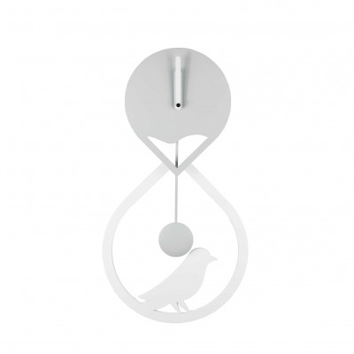 I Dettagli - Sandur - Orologio da parete a pendolo struttura in legno dal design moderno ed elegante - Colore: Bianco/Grigio - SKU: OP551SAN-20