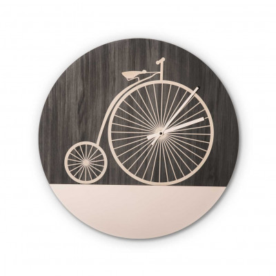 I Dettagli - Copenaghen - Orologio da parete rotondo con struttura in legno dal design moderno ed elegante - Colore: Nero - SKU: OR5046COP