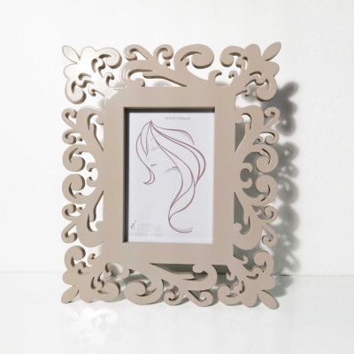 I Dettagli - Lady - Portafoto da tavolo grande in legno dal design moderno ed elegante - Colore: Sabbia - Foto 15x20 - SKU: PH1520LADY-SB