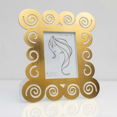 I Dettagli - Circle - Portafoto grande con cornice in legno dal design moderno ed elegante - Colore: Oro - Foto 15x20 - SKU: PH1520CIR-FO